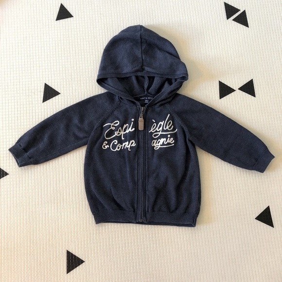 🎉3 For 15$🎉 Baby Blue Zipper Hoodie Size 12 M - Picture 2 of 5